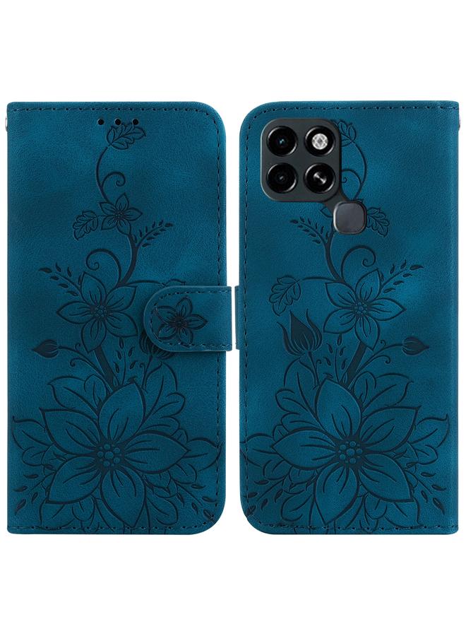 Zaboon Case For Infinix Smart 6 Lily Embossed Leather Phone Case - Image 1