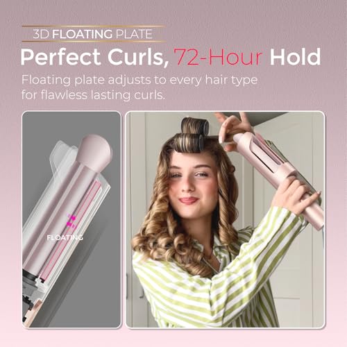TYMO Upgraded Automatic Rotating Curling Iron - TYMO CurlPro Plus Long Barrel Curling Wand for Long Hair, Ceramic Hair Curler for Women, Anti-Scald, Tangle-Free, 600M Ionic, Dual Voltage,Gold Blush, 1 Inch - Image 5