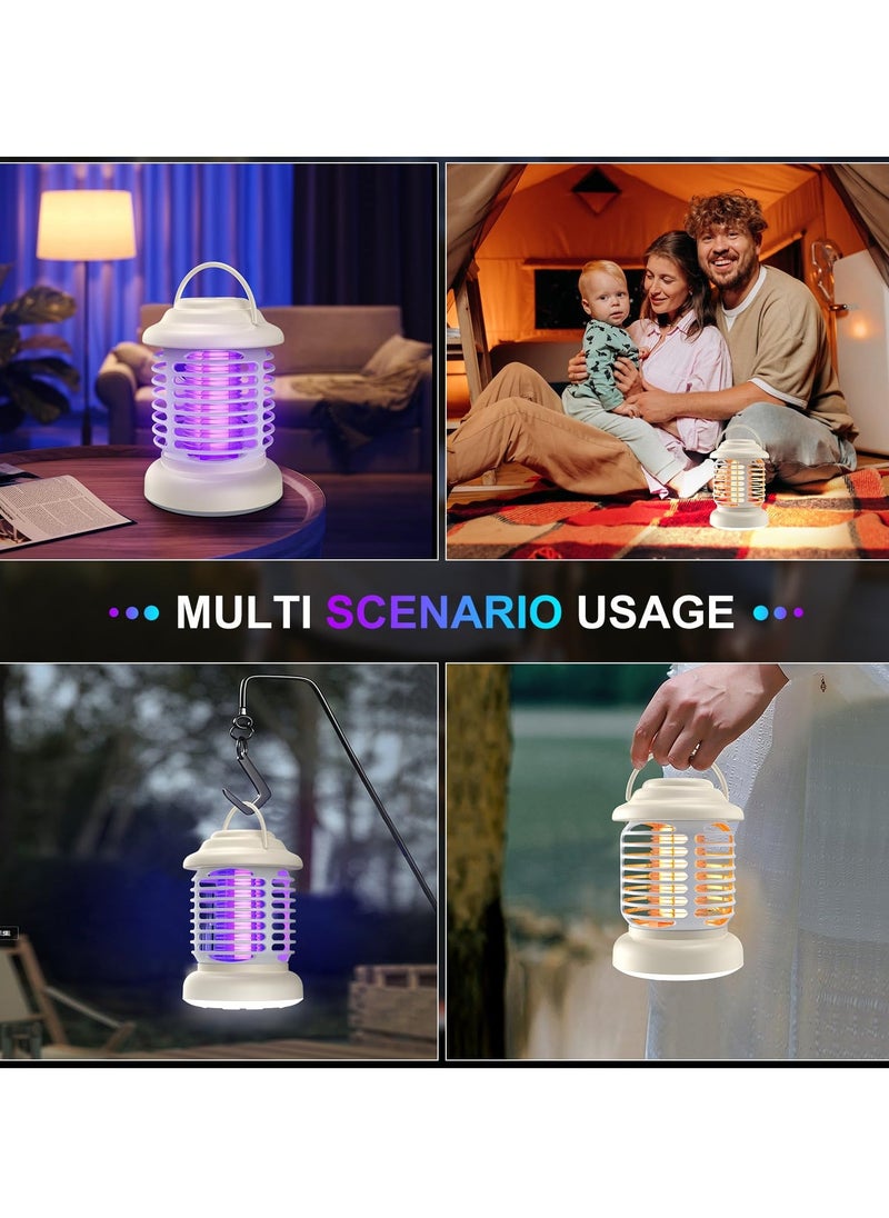Portable Mosquito Killer Lamp, USB Rechargeable 1200mAh Electric Bug Zapper with Camping Light for Outdoor, Home, Patio, and Camping Use. Effective Fly Killer for Insect Control.