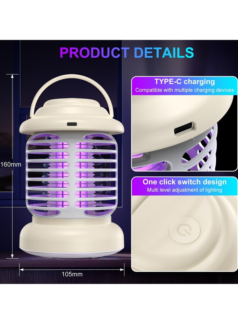 Portable Mosquito Killer Lamp, USB Rechargeable 1200mAh Electric Bug Zapper with Camping Light for Outdoor, Home, Patio, and Camping Use. Effective Fly Killer for Insect Control.