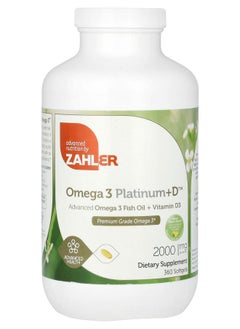 Zahler Omega 3 Platinum+D Advanced Omega 3 Fish Oil + Vitamin D3 2000 mg 360 Softgels (1000 mg per Softgel) 