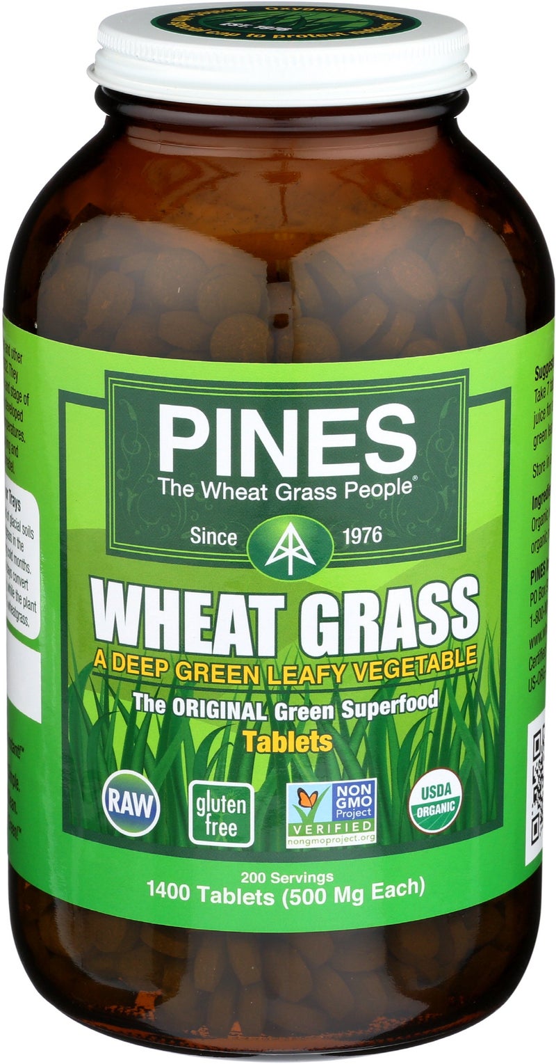Pines Organic Wheat Grass 1400 Count Tablets