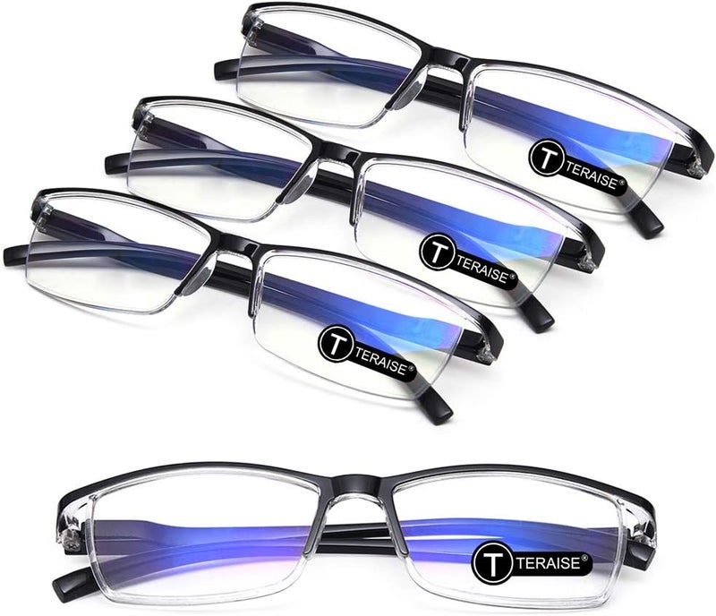 TERAISE 4PCS Value Anti-Blue Light Reading Glasses,Lightweight Comfortable Reader Glasses for Men and Women,Sturdy Computer Reading Glasses Blue Light Blocking Included Eyeglasses Case - Image 1