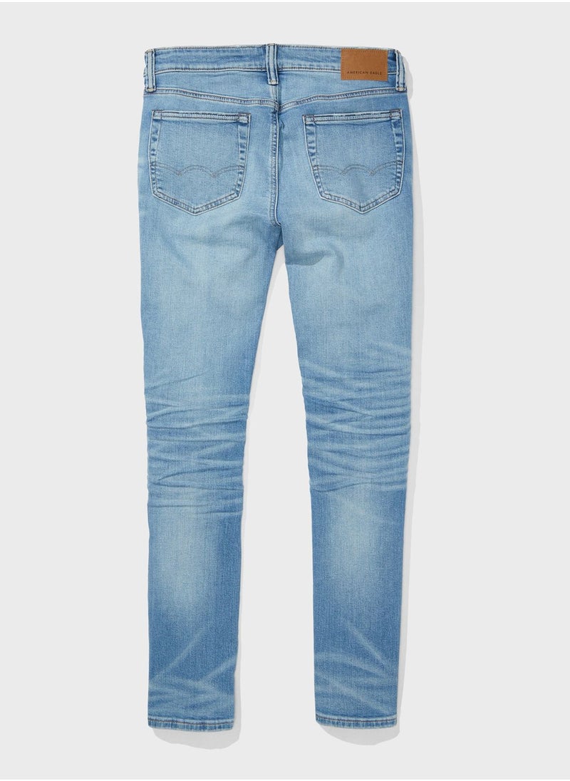 American Eagle - Airflex+ Light Wash Skinny Fit Jeans - Image 1