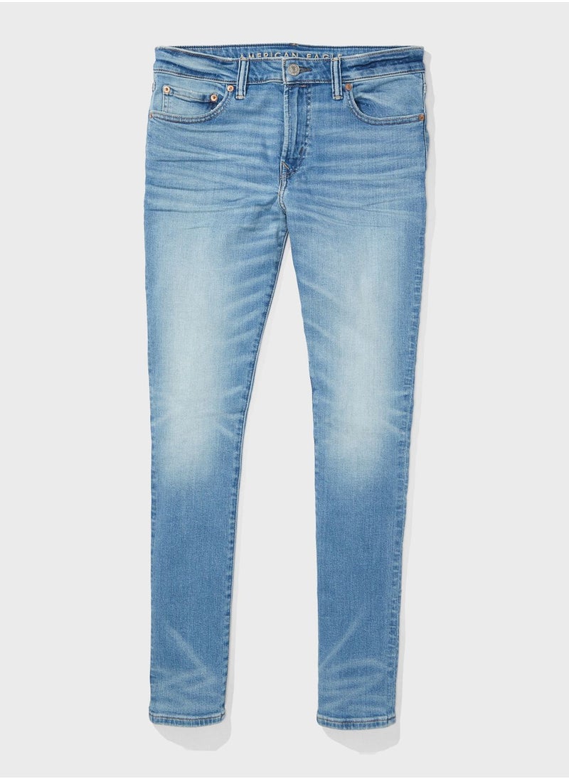 American Eagle - Airflex+ Light Wash Skinny Fit Jeans - Image 1