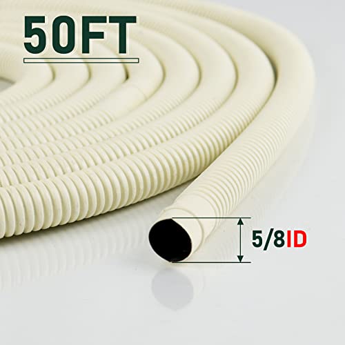 Flehomo 50 Ft Universal Drain Hose for Mini Split Air Conditioner Heat Pump Systems, 5/8 ID UV Resistant Air Conditioner Drain Line Pipe - Image 2