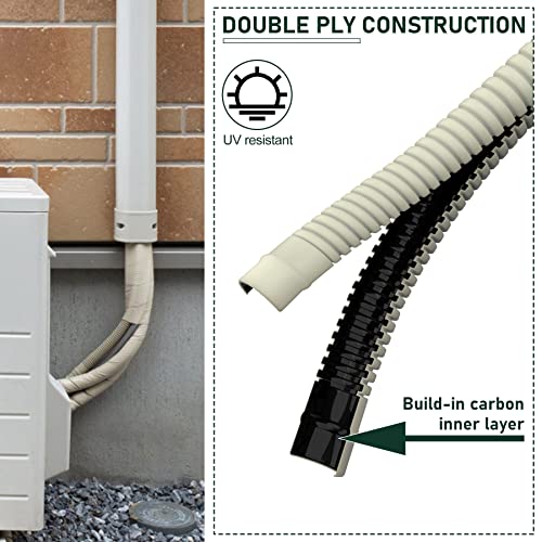 Flehomo 50 Ft Universal Drain Hose for Mini Split Air Conditioner Heat Pump Systems, 5/8 ID UV Resistant Air Conditioner Drain Line Pipe - Image 3