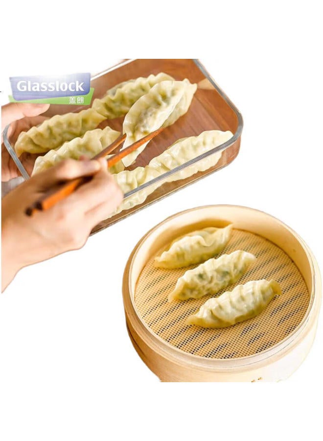 Glasslock Imported Glass Food Storage Container Refrigerator Dumpling Box Storage Box Freezer Storage Box 1050Ml * 4 Pieces Set - Image 2