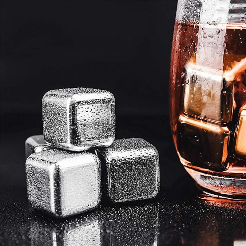 PLUMAZE PLUMAZE Premium 304 Stainless Steel Whiskey Stones Reusable Antirust and Corrosion Resistant Ice Cubes for Home Restaurant and Bar Use - Image 5