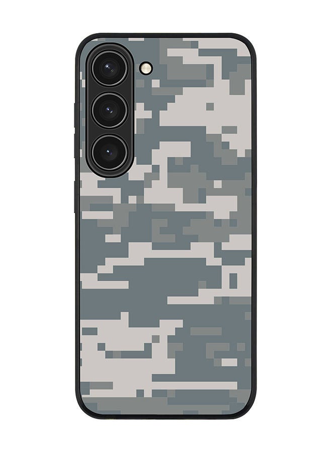 Stylizedd Rugged Black edge case for Samsung Galaxy S23 5G Slim fit Soft Case Flexible Rubber Edges Anti Drop TPU Gel Thin Cover - Digital Camo - Image 1