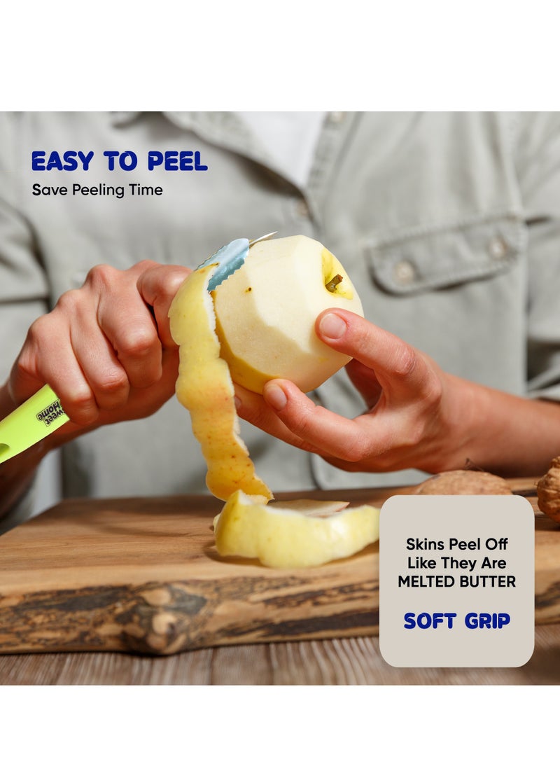 Sweet Home Sweet Home Vegetable Peeler Soft Grip Handle and Ultra Sharp Stainless Steel Blades Apple Carrot Cucumber Peeler With Heavy Duty Ergonomic Handle Premium Swivel Vegetable Peeler - Perfect for Veggie, Fruit, Potato, Carrot, Apple  - Image 4