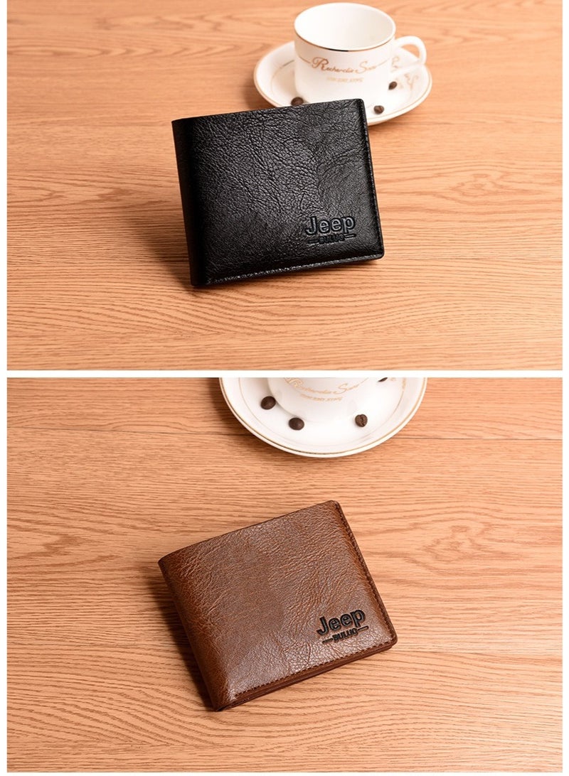 جيب محفظة جيب القصيرة للرجال، مزودة بتقنية حجب RFID - محفظة مدمجة مضادة للسرقة، ثنائية الطي، مزودة بفتحات بطاقات متعددة، ونافذة لبطاقة الهوية، مصنوعة من مزيج القطن، وحامل بطاقات رفيع غير رسمي - Image 5