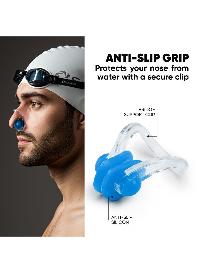 SOLPRO Sonic Block Swimming Ear Plugs and Nose Clip Set (Light Blue) - Image 4
