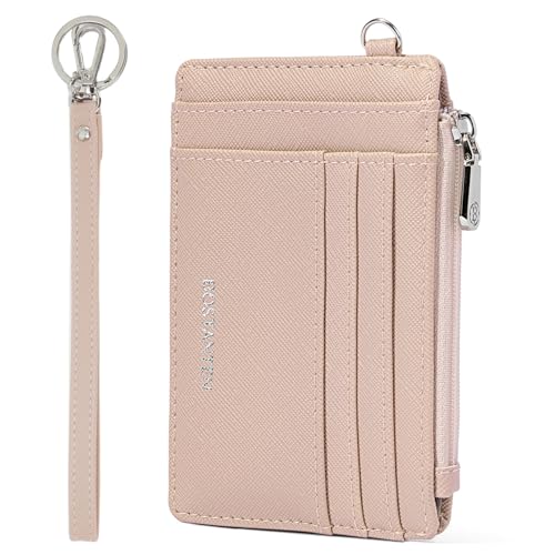 BOSTANTEN Small Wallet For Women RFID Leather Credit Card Holder Slim Wristlet Keychain Wallet With Zipper Pocket - Image 1