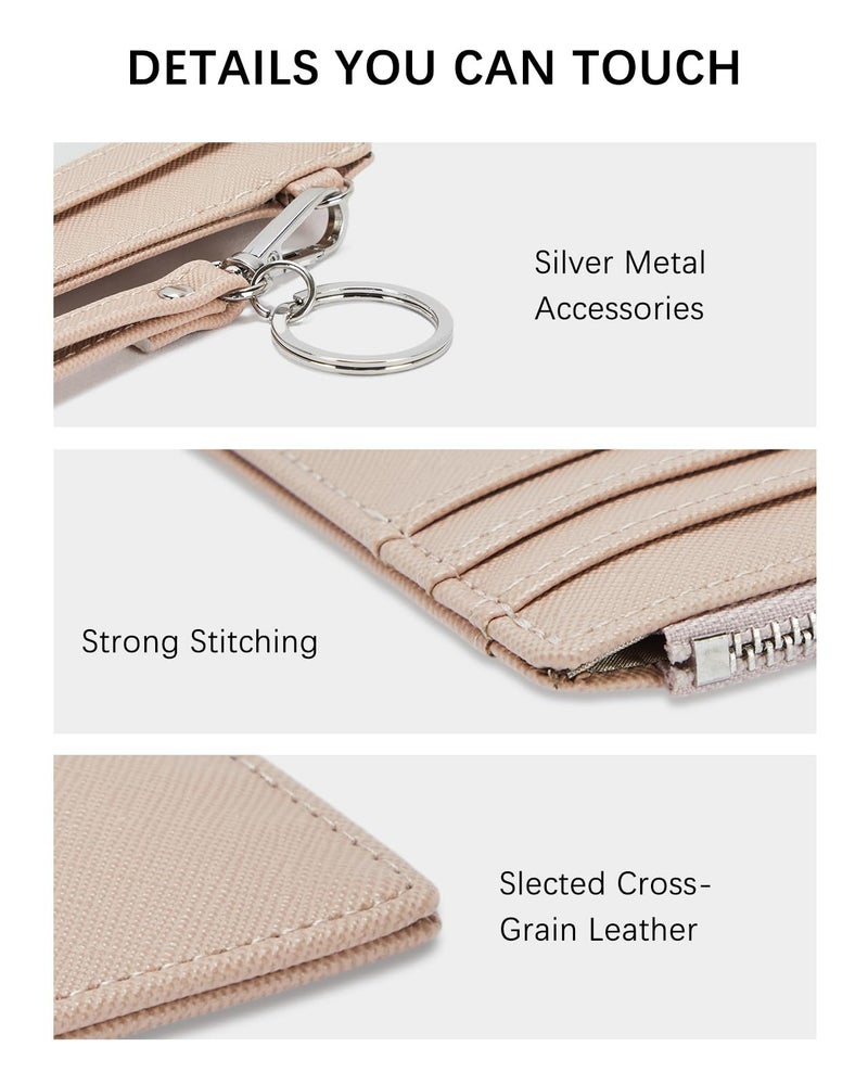 BOSTANTEN Small Wallet For Women RFID Leather Credit Card Holder Slim Wristlet Keychain Wallet With Zipper Pocket - Image 3