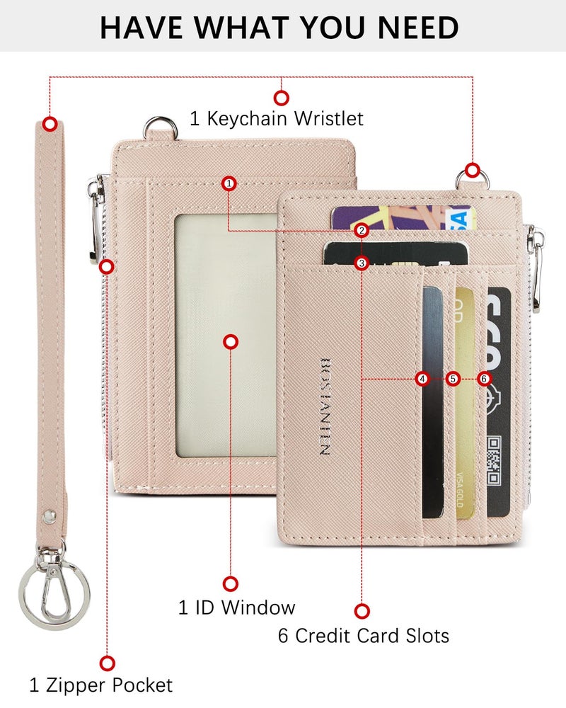 BOSTANTEN Small Wallet For Women RFID Leather Credit Card Holder Slim Wristlet Keychain Wallet With Zipper Pocket - Image 2