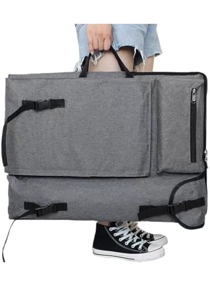 SYOSI Art Portfolio Case Bag, Art Canvas Portfolio Case with Shoulder Strap & Handle, Light Weight Artists Carry Bag for Artwork, Poster, Sketching, And Drawing, 18.5 X 25.5in, Grey - Image 3