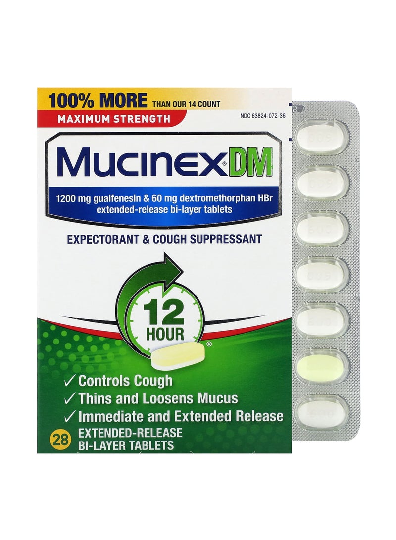 Mucinex DM, 28 Extended-Release Bi-Layer Tablets