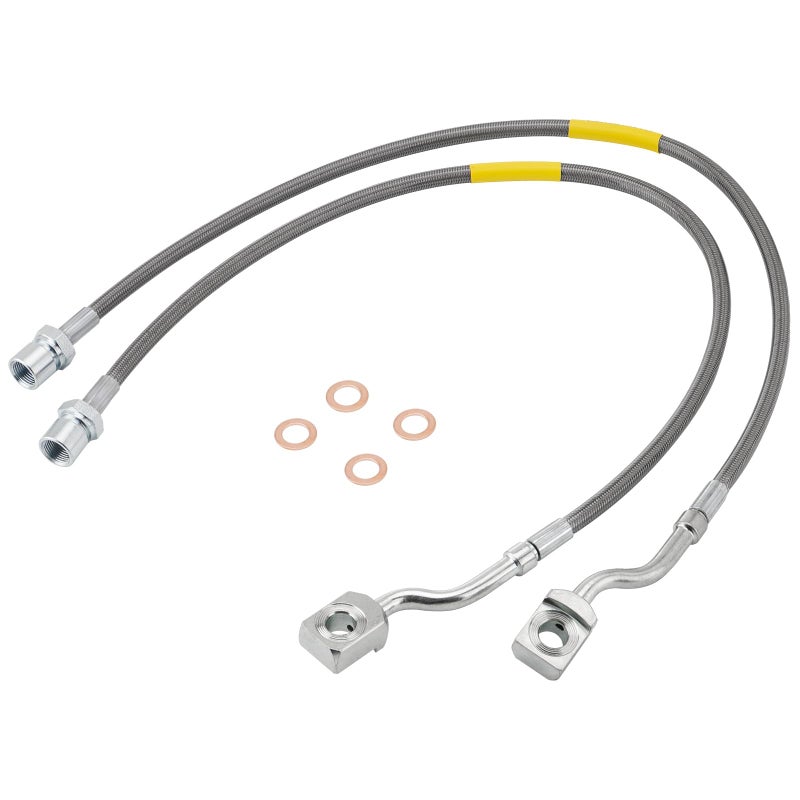 Racewill 2 PCS Front Brake Lines 89370 Compatible with Chevy Silverado GMC Sierra 1500 200720192500 3500HD 20112019 - Image 2