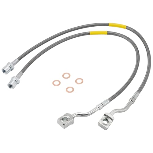 Racewill 2 PCS Front Brake Lines 89370 Compatible with Chevy Silverado GMC Sierra 1500 200720192500 3500HD 20112019 - Image 1