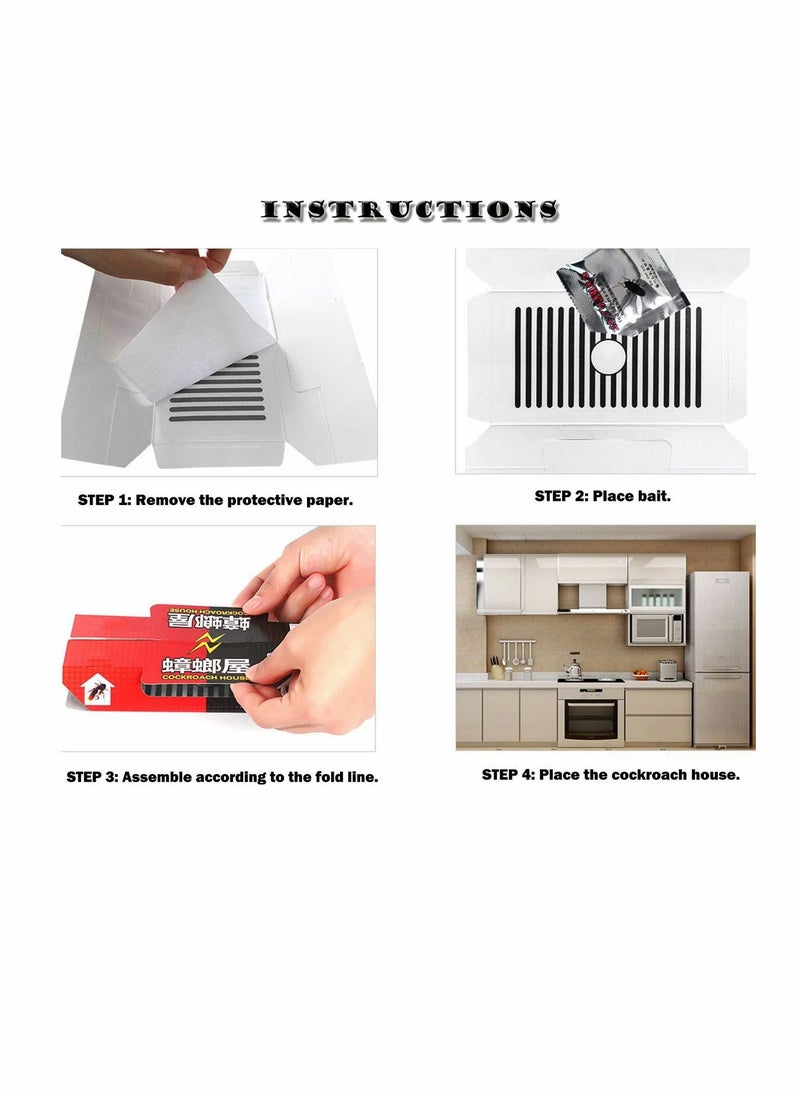 KASTWAVE - Cockroach Traps, 10 Pcs Cockroach Trap Killer House Pest Control Strong Sticky Glue Traps with Non-Toxic Bait Premium Spiders Ants Cockroach Killer - Image 1