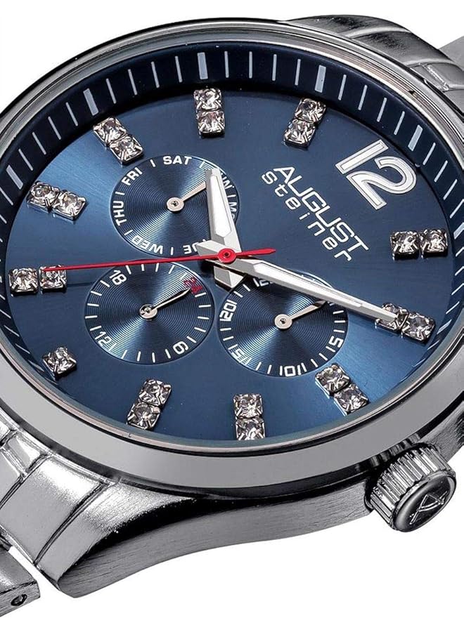 August Steiner For Men Blue Dial Stainless Steel Band Watch As8068Bu Analog - Image 2