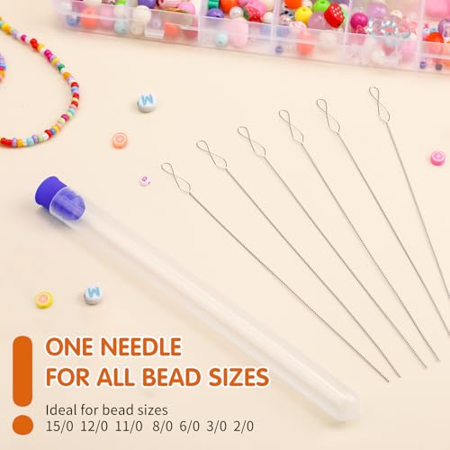 UOOU 6 Pcs Beading Needles, Collapsible Big Eye Bead Needles, Beading Supplies 2 Sizes Twisted Beading Needles for Seed Beads Jewelry Making - Image 5