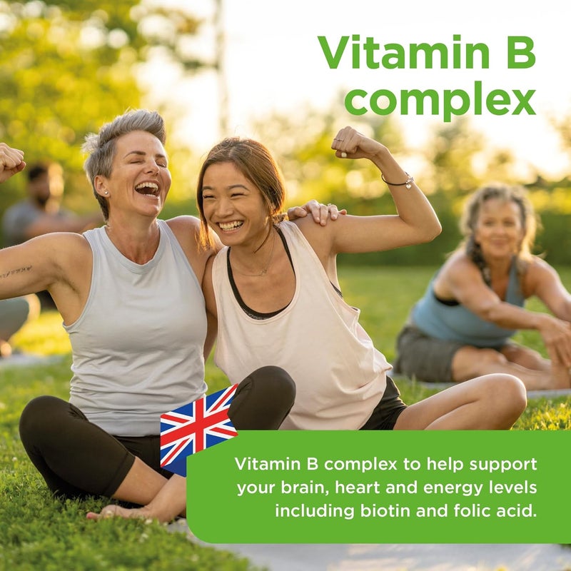 Healthspan Vitamin B Complex 12 months Supply High Levels of 8 BComplex Vitamins Heart Health Mental Performance Psychological Function Combat Tiredness Fatigue Gelatin Free Vegan - Image 3