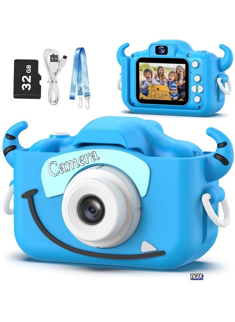 JAJEEK Kids Camera Toys for 3-8 Year Old Boys | Digital Video Camcorder with Cartoon Soft Silicone Cover | Best Birthday & Festival Gift for Boys | 32GB SD Card Included, Fun Learning Toy for Creative Play - Image 1
