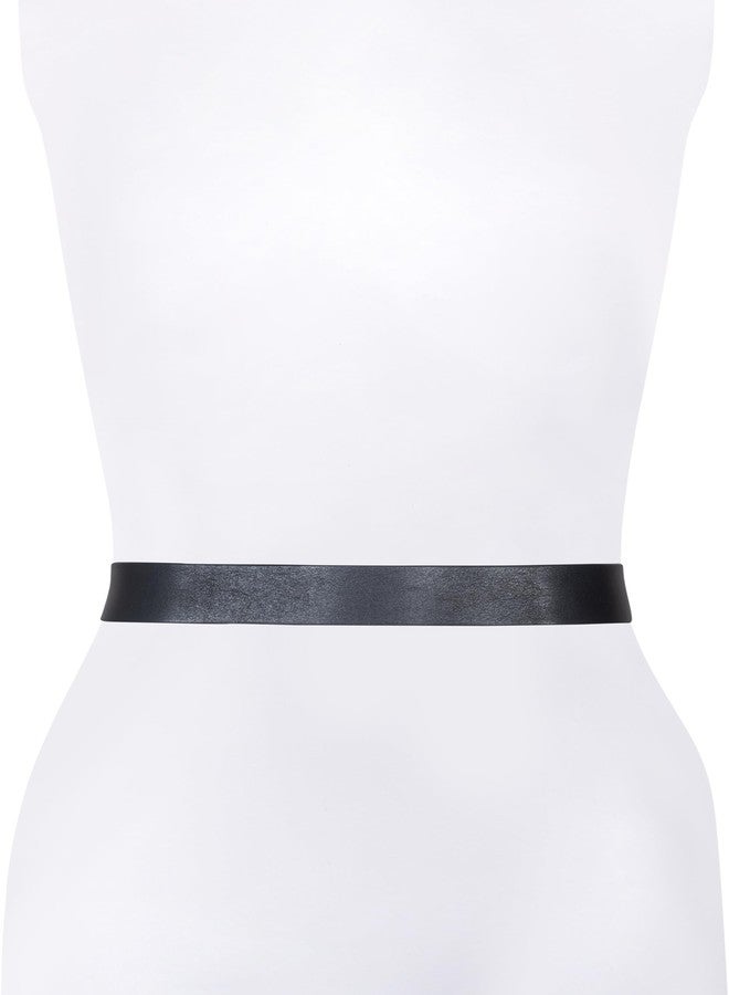 AllSaints Women's 1.5 Inch Belt, Flat Leather Strap, Hexagon Shaped Buckle with Adjustable Sizing - Image 3