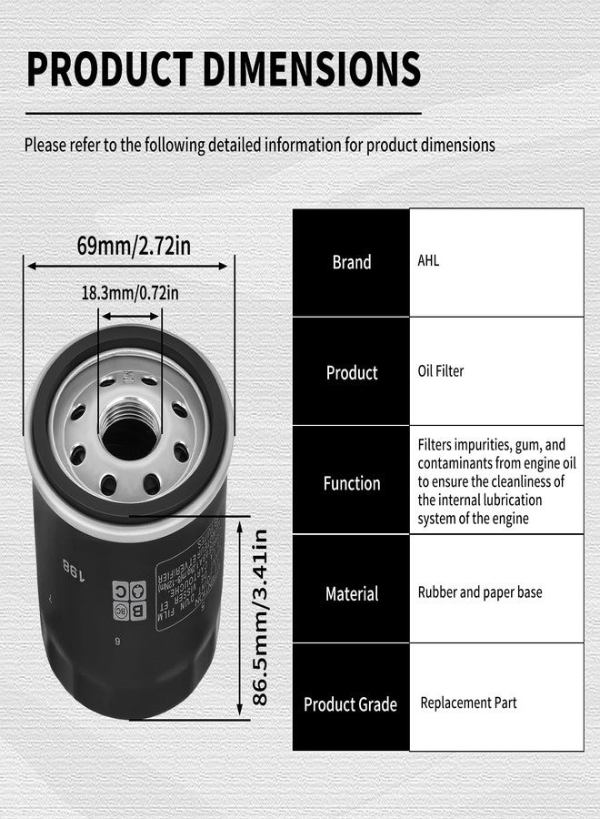 AHL Oil Filter 2540122 2540086 Compatible with Polaris Ranger 570 700 800 900 1000 Ranger XP 700 800 900 1000 RZR 4 800 900 1000 Sportsman 800 700 600 General 1000 ACE 570 900,Replace 2540006,2pcs - Image 5