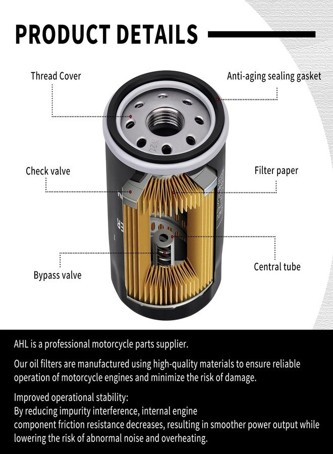 AHL Oil Filter 2540122 2540086 Compatible with Polaris Ranger 570 700 800 900 1000 Ranger XP 700 800 900 1000 RZR 4 800 900 1000 Sportsman 800 700 600 General 1000 ACE 570 900,Replace 2540006,2pcs - Image 3