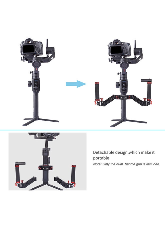 ARES Z Axis Gimbal Spring Dual Handle Flexiable Damping Detachable Dual Grip Gimbal Handle for Zhiyun Crane 2 DJI Ronin S FeiyuTech AK2000/4000 Moza Air Cross 3 Axis Gimbal Accessory