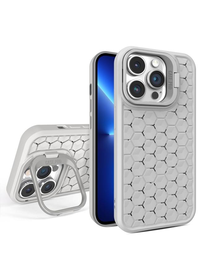 زبون جراب لهاتف iPhone 13 Pro مع حامل عدسات مشعة على شكل قرص العسل، جراب هاتف Magsafe - Image 1