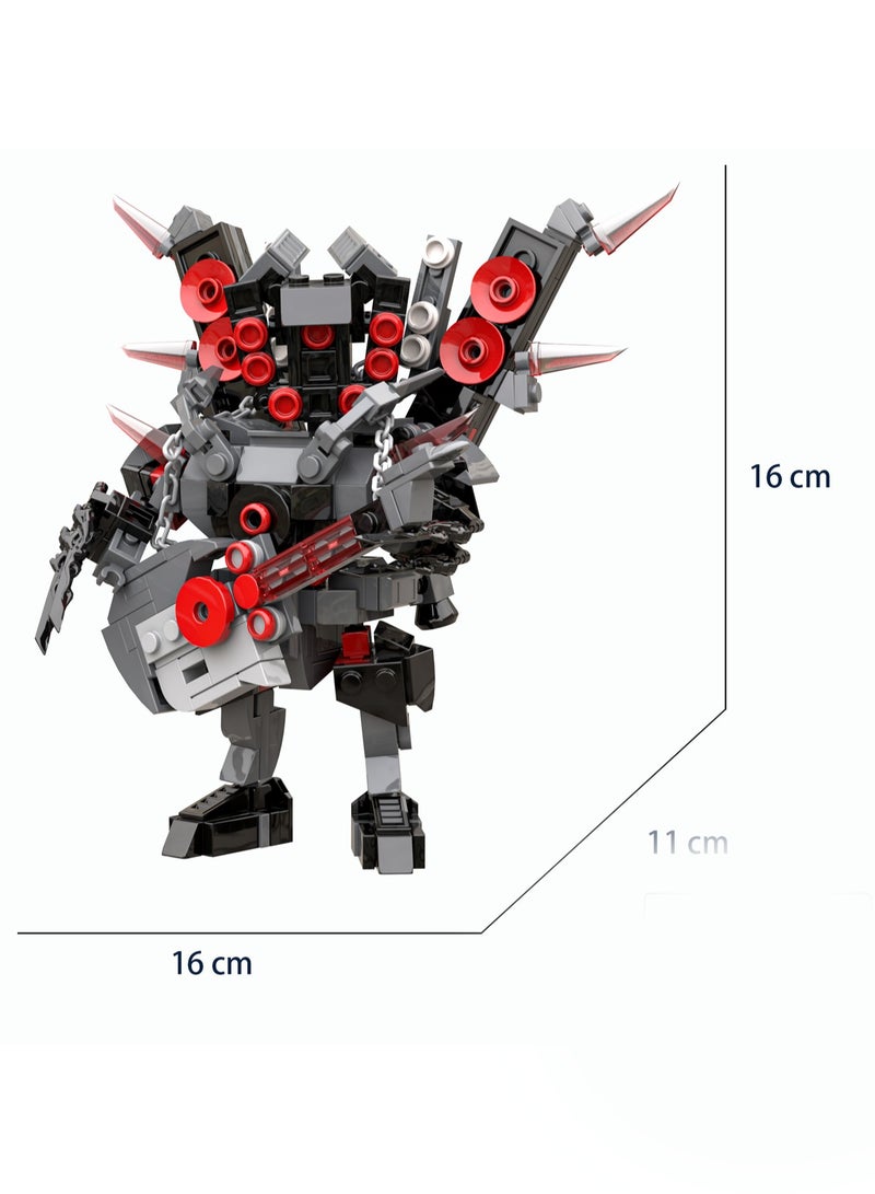 9 Skibid toilet series building blocks toys upgraded super titan battle axe guitar speaker ace building blocks cake decoration, suitable for adults and children - Image 2