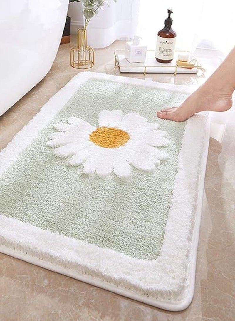 لوبيتيز حصيرة حمام ممتصة ناعمة فائقة ، حصيرة حمام مضادة للانزلاق سميكة ، مصنوعة من ألياف ناعمة فائقة الدقة ، تستخدم في الحمامات والأحواض ، قابلة للغسيل بالآلة ، حصيرة حمام سريعة التجفيف (خضراء النعناع ، 45 × 65 سم) - Image 1