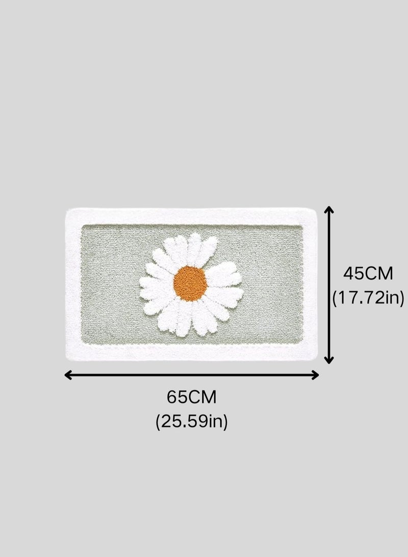 لوبيتيز حصيرة حمام ممتصة ناعمة فائقة ، حصيرة حمام مضادة للانزلاق سميكة ، مصنوعة من ألياف ناعمة فائقة الدقة ، تستخدم في الحمامات والأحواض ، قابلة للغسيل بالآلة ، حصيرة حمام سريعة التجفيف (خضراء النعناع ، 45 × 65 سم) - Image 3