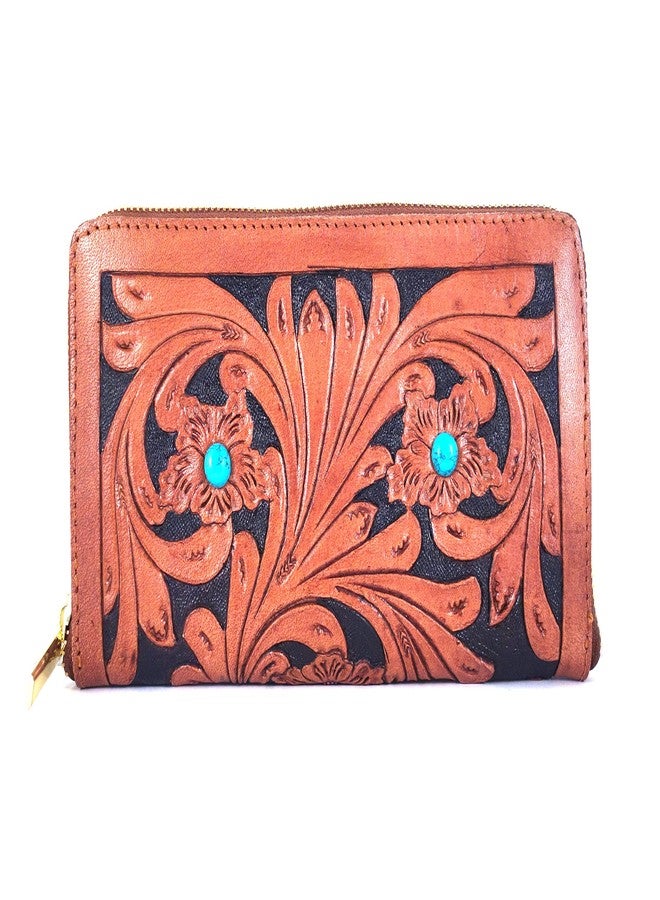 cords craft, Handmade Leather Clutch Wallet for Woment, Women's Genuine Leather Clutch Bag for Wedding, Party, Casual, Western Style (Brown, Medium) - Image 3