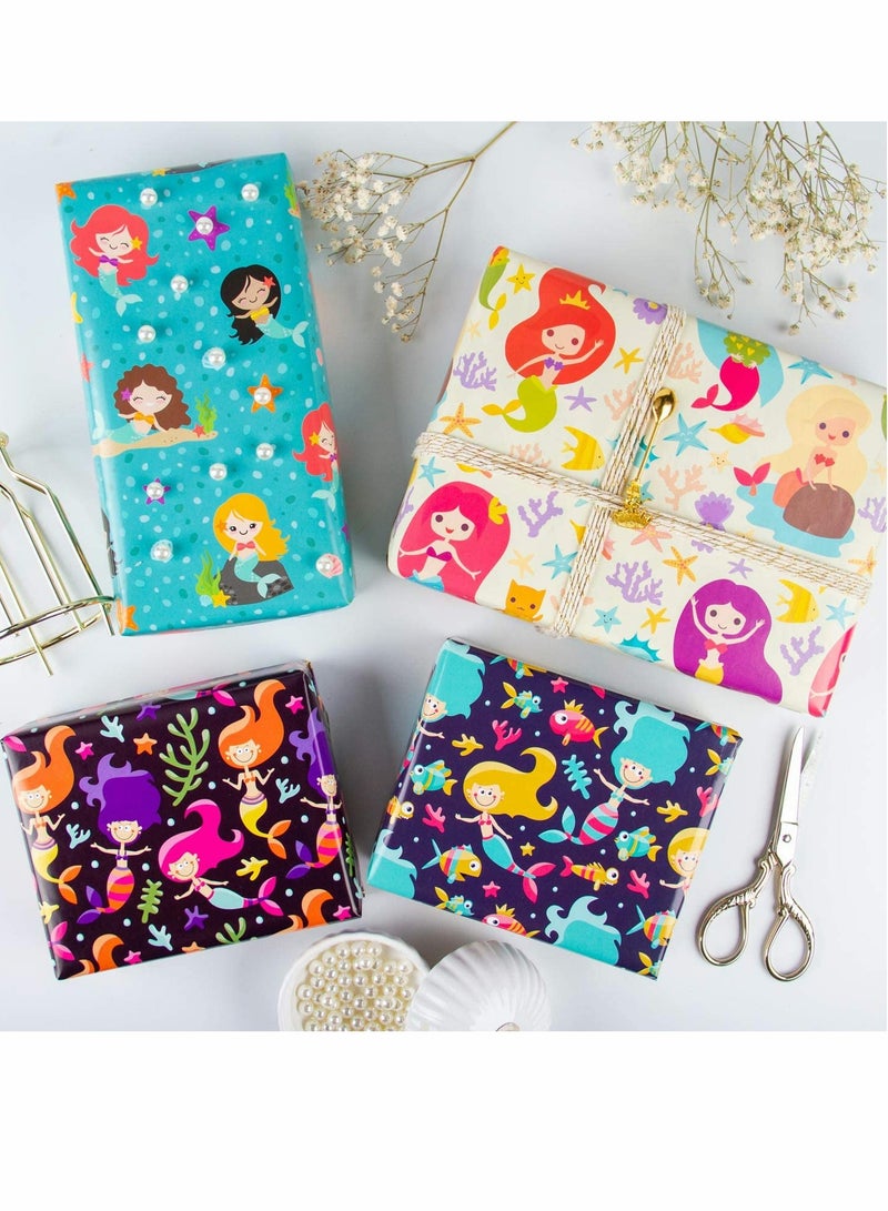 Bulk Wrapping Paper Sheets for Kids Birthday Gifts Modern Design Perfect for Holidays Weddings and Baby Showers 4 Folded Sheets 52CM X 76CM - Image 1