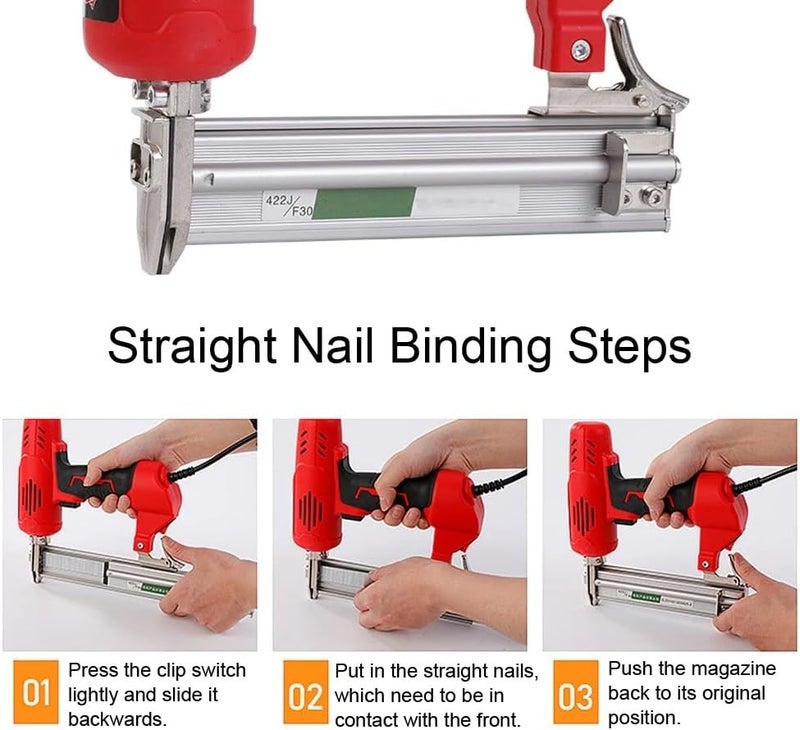 Electric Nail Gun, Framing Nailer, Wood Frame Stapler Diy Furniture Construction Nail Electric Tool Nails Carpentry Woodworking Tools 2600W 220V 100 Nails Portable (F30) - Image 4