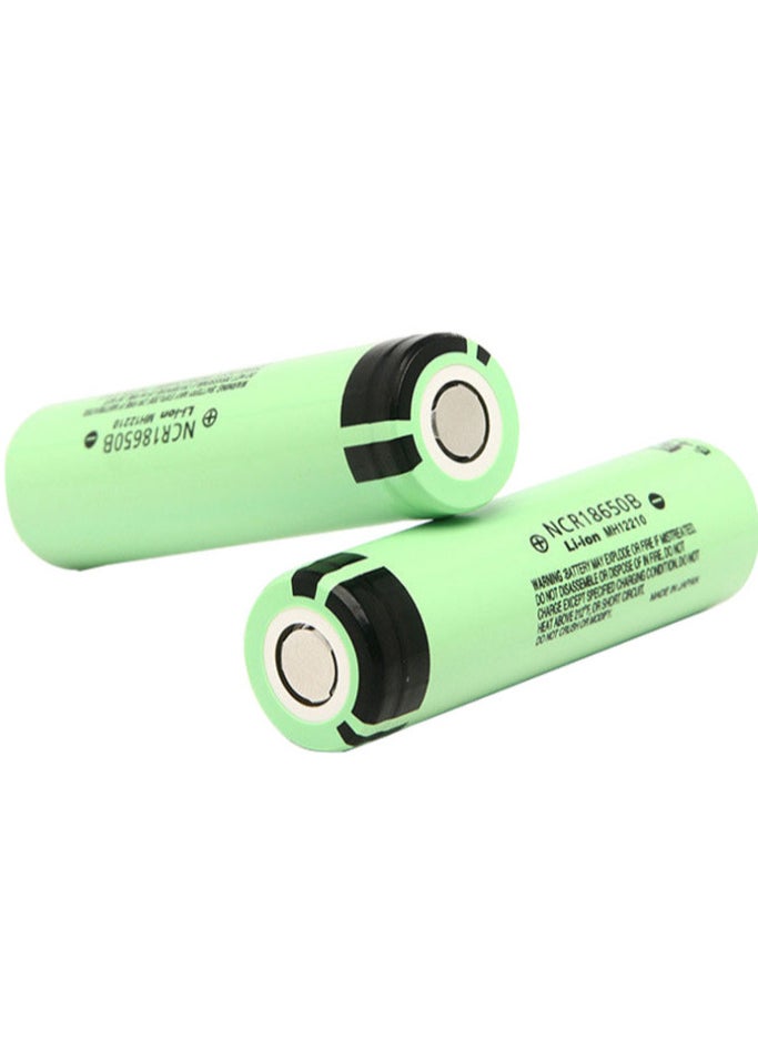 Rechargeable Panasonic NCR18650B batteries LI-ION 3400mAh Model NCR18650B, 3.7V Charging time is an hour and a half 2pcs