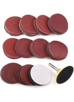 2 Inch Sanding Discs, 100PCS 60-3000 Grit Sandpaper and 1/4" Shank Backing Plate, Soft Foam Buffering Pad, for Drill Grinder Rotary Tool, Hook and Loop Sand Paper Assortment Pack