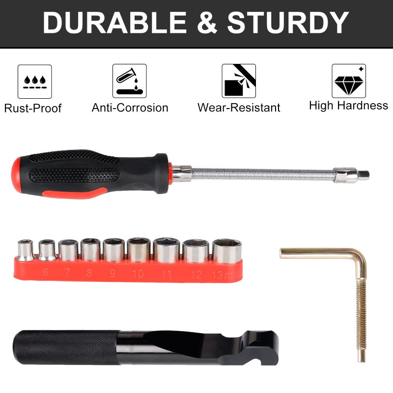 SKYJDM Belt Changing Tool Kit Compatible with Polaris RZR XP Turbo XP4 1000 - Efficiently Replace Belts with Flexible Clutch Cover Removal Tool & Belt Removal Tool - Image 2