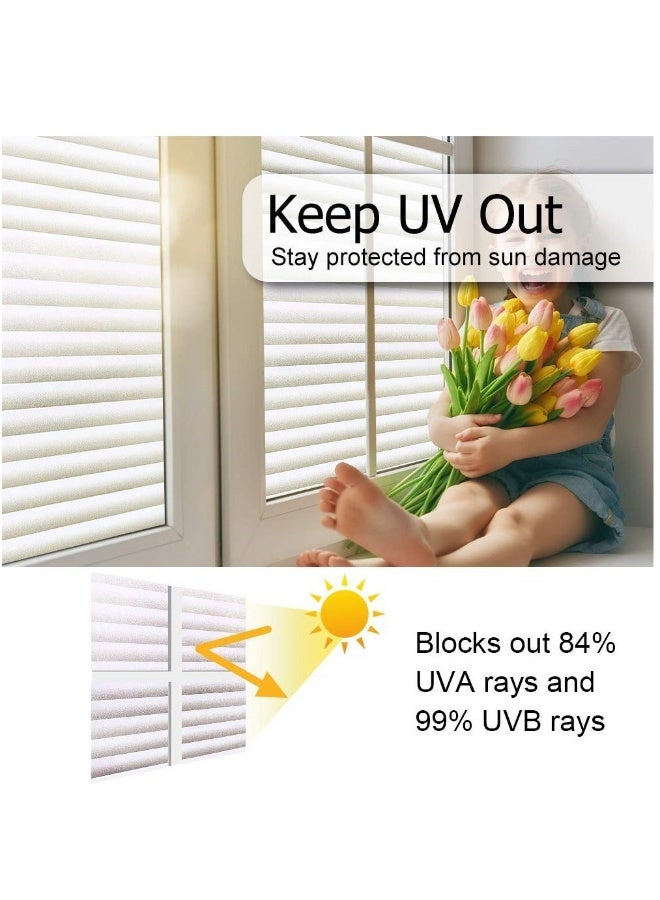 Window Privacy Film Frosted Glass Film Blinds Frosted Glass Film Non Adhesive Static Cling Removable Window Sticker Anti UV for Bathroom Home Office Garage 17.5 x 78.7 inches - Image 3