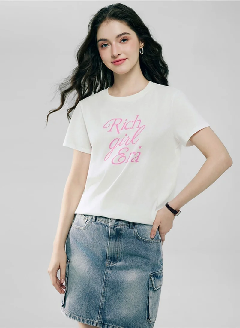 Women’s Cotton Crew Neck Printed Comfort Tee