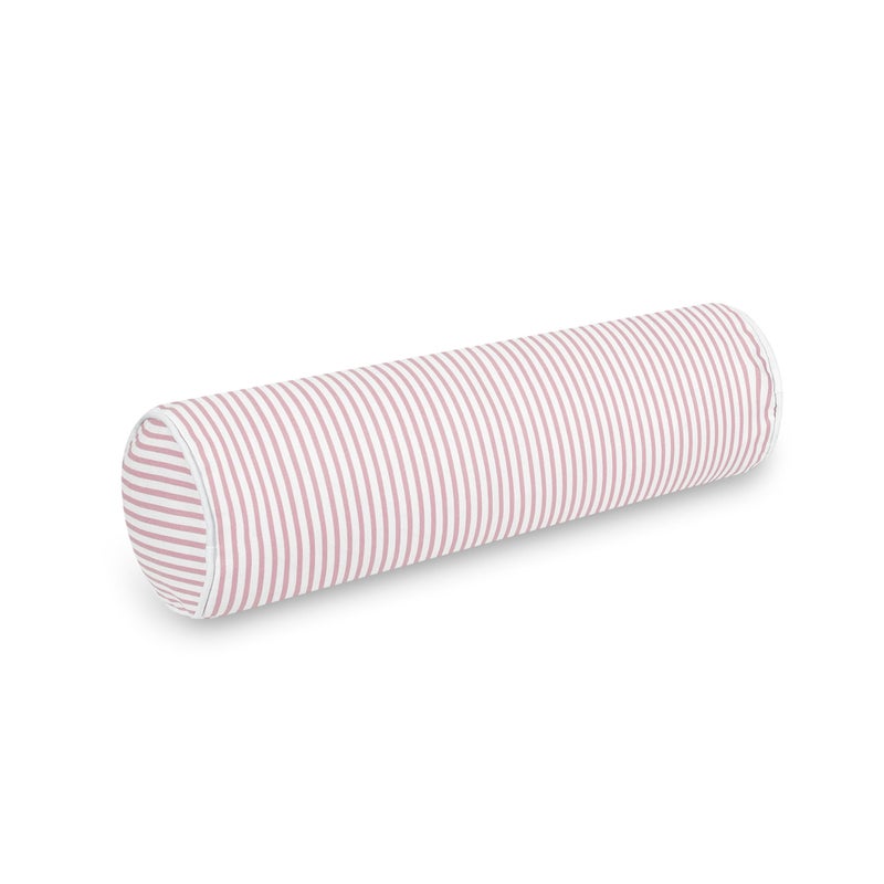 Hofdeco Premium Coastal Patio Indoor Outdoor Bolster Pillow Cover Only 6x20 Water Repellent for Backyard Couch Blush Pink Stripe - Image 2