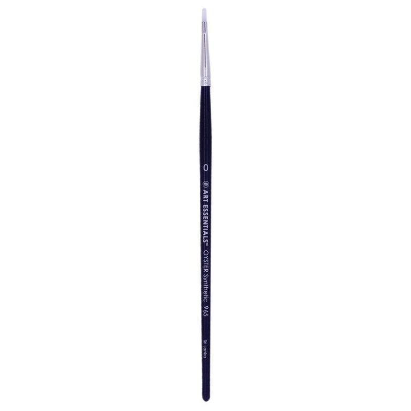 Art Essentials Oyster White Synthetic Hair Brush for Mixed Media, Watercolour, Acrylic, Gouache, Fabric & Hobby Painting - Series 965 - Bright - Short Handle - Size: 0, with Great Flow Control - Image 1
