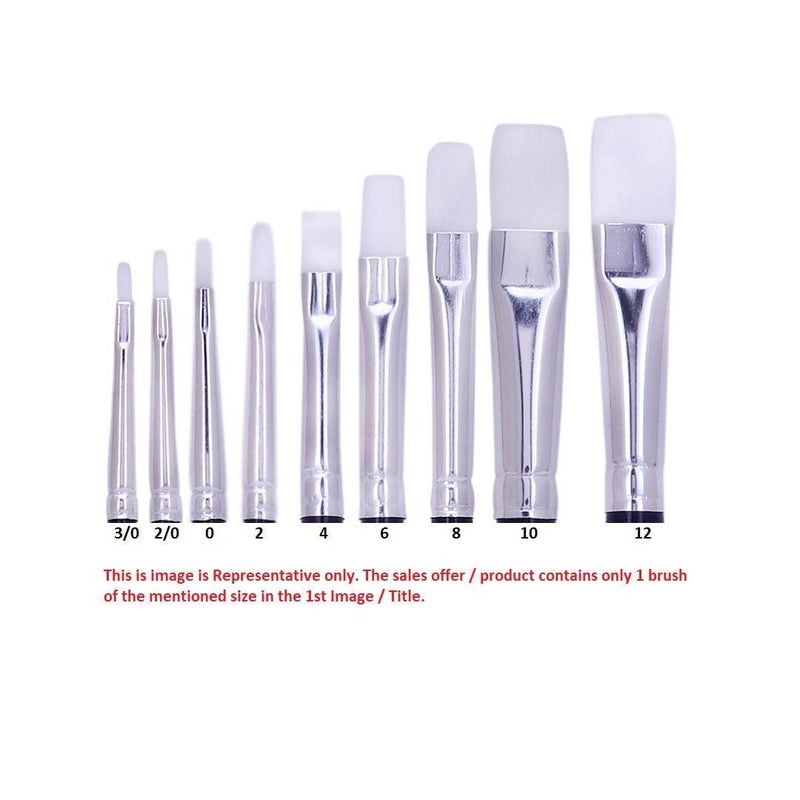 Art Essentials Oyster White Synthetic Hair Brush for Mixed Media, Watercolour, Acrylic, Gouache, Fabric & Hobby Painting - Series 965 - Bright - Short Handle - Size: 0, with Great Flow Control - Image 5
