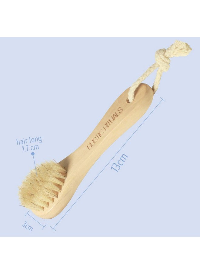 RUSTIC RITUALS best of nature for you! - RUSTIC RITUALS Face Cleansing Brush with Wooden Handle | Dry Brush For Face | Natural Bristle Face Bath Brush| Bath Brush for Face and Neck - Image 1