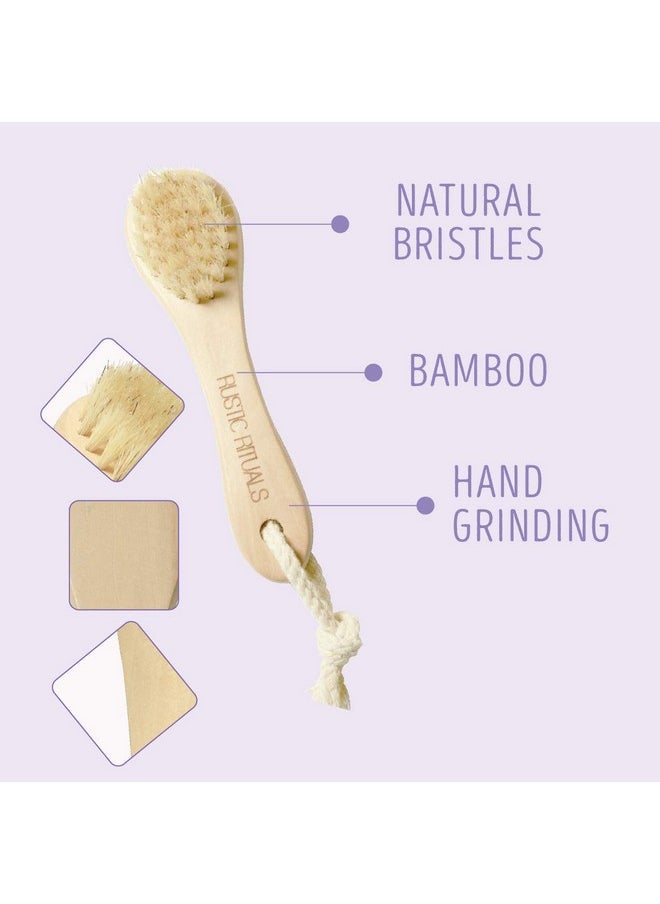 RUSTIC RITUALS best of nature for you! - RUSTIC RITUALS Face Cleansing Brush with Wooden Handle | Dry Brush For Face | Natural Bristle Face Bath Brush| Bath Brush for Face and Neck - Image 1